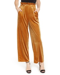 Pantalon large en velours doré