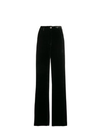 Pantalon large en velours noir Aspesi