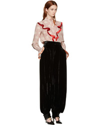 Pantalon large en velours noir Stella McCartney
