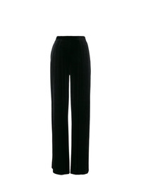 Pantalon large en velours noir Talbot Runhof