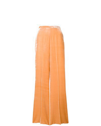 Pantalon large en velours orange