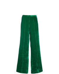 Pantalon large en velours vert