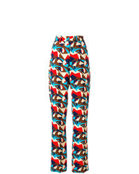 Pantalon large géométrique multicolore