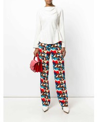 Pantalon large géométrique multicolore Marni