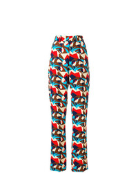 Pantalon large géométrique multicolore Marni