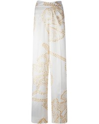 Pantalon large imprimé blanc Agnona