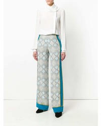 Pantalon large imprimé bleu clair TALITHA