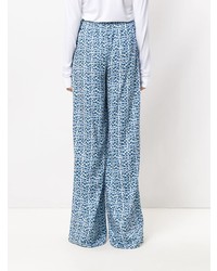 Pantalon large imprimé bleu clair Tufi Duek