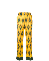 Pantalon large imprimé jaune