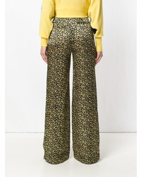 Pantalon large imprimé jaune Victoria Victoria Beckham
