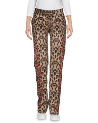 Pantalon large imprimé léopard marron clair