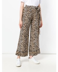 Pantalon large imprimé léopard marron clair Gold Hawk
