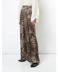 Pantalon large imprimé léopard marron Nili Lotan