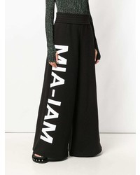 Pantalon large imprimé noir Mia-Iam