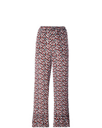 Pantalon large imprimé rouge Marni