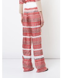 Pantalon large imprimé rouge Derek Lam