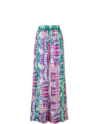 Pantalon large imprimé tie-dye multicolore