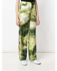 Pantalon large imprimé vert MSGM