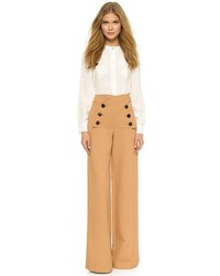 Pantalon large marron clair Derek Lam