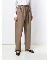 Pantalon large marron clair Maison Flaneur