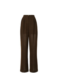 Pantalon large marron foncé Chanel Vintage
