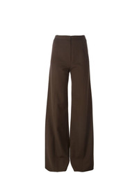 Pantalon large marron foncé Emanuel Ungaro Vintage