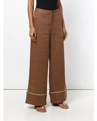 Pantalon large marron Altea