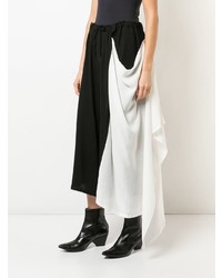 Pantalon large noir et blanc Yohji Yamamoto