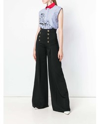 Pantalon large noir Elisabetta Franchi