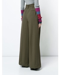 Pantalon large olive Dvf Diane Von Furstenberg