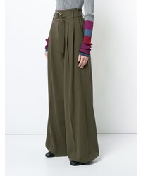 Pantalon large olive Dvf Diane Von Furstenberg