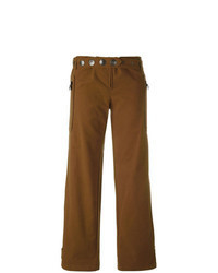 Pantalon large orné marron