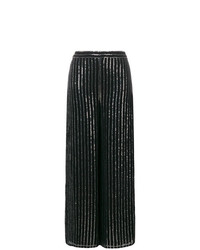 Pantalon large pailleté noir Temperley London