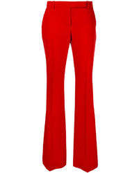 Pantalon large rouge Alexander McQueen