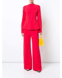 Pantalon large rouge Brandon Maxwell