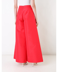 Pantalon large rouge Carolina Herrera