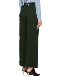 Pantalon large vert foncé Nina Ricci
