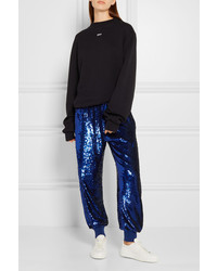 Pantalon pailleté bleu marine Ashish