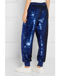 Pantalon pailleté bleu marine Ashish