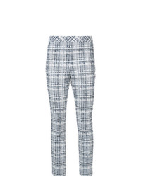Pantalon slim à carreaux blanc et bleu Rosetta Getty