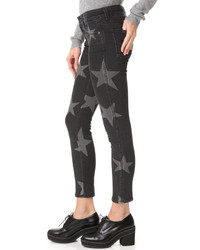Pantalon slim à étoiles noir Stella McCartney