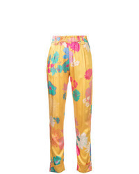 Pantalon slim à fleurs multicolore