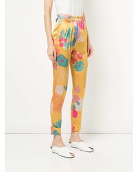 Pantalon slim à fleurs multicolore Stine Goya