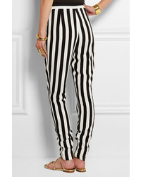 Pantalon slim à rayures verticales blanc et noir Dolce & Gabbana