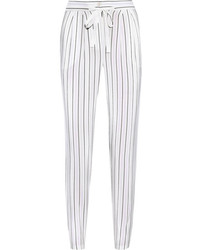 Pantalon slim à rayures verticales blanc et noir Tibi