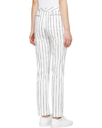 Pantalon slim à rayures verticales blanc et noir Harmony