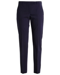 Pantalon slim à rayures verticales bleu marine Hugo Boss