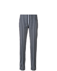 Pantalon slim à rayures verticales bleu marine P.A.R.O.S.H.