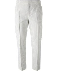 Pantalon slim à rayures verticales gris Paul Smith