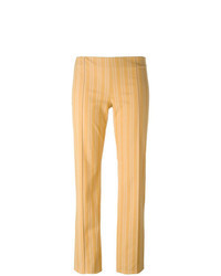 Pantalon slim à rayures verticales jaune
